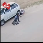 ببینید؛ برخورد وحشتناک موتورسوار با خودرو