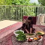 ببینید؛ غذای روستایی در کردستان؛ پخت دلمه و یک غذای سنتی با دنده بره