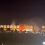 ببینید؛ تصاویر آتش‌سوزی شدید در میدان نقش جهان اصفهان