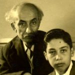 عکس؛ سفر زمان؛ تفرج «نیما یوشیج و پسرش شراگیم» در کنار رودخانه؛ دهه 20